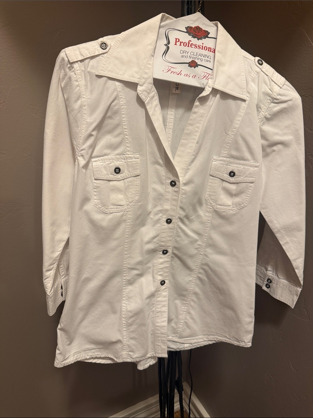 Eyeshadow White Button-Front Shirt Jacket